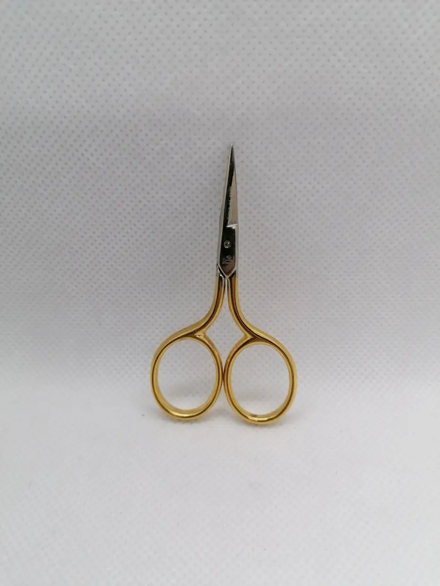 Zlaté mini vyšívacie nožničky, ostré, 6.7 cm