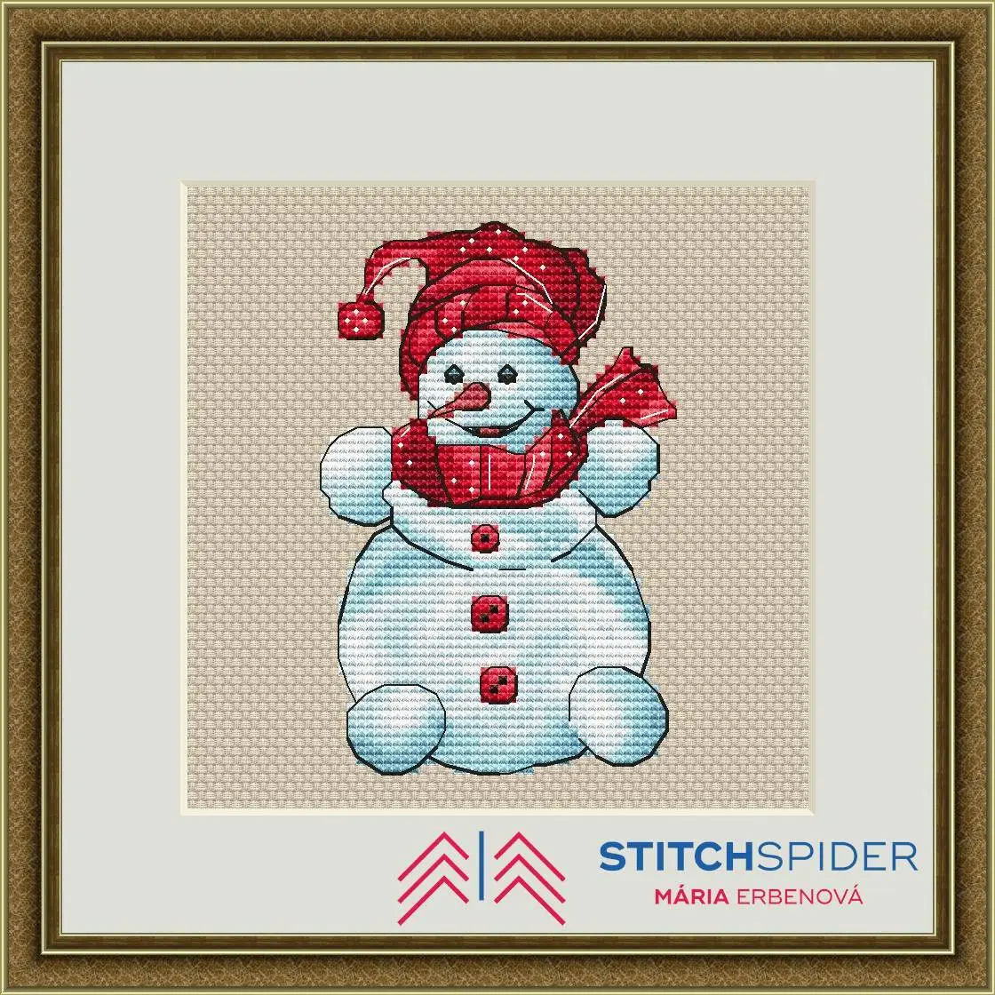 Usmievavý snehuliačik (červená verzia) - predloha