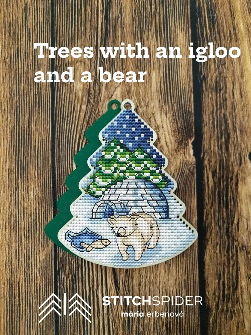 Iglu s medveďom na dreve