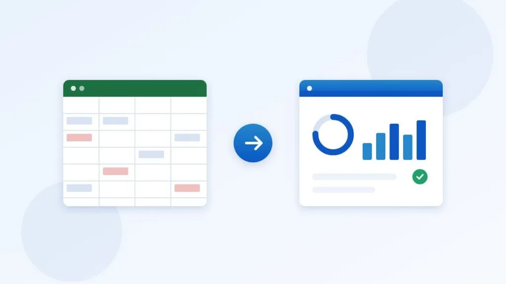 Migrate your QMS from Excel to ISO 9001 software: a spreadsheet turning into an organized management dashboard