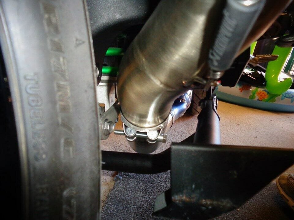 Kawasaki H2 SE & SX with ZX10R Headers, Stainless De-cat exhaust pipe & clamp kawasaki h2 exhaust detail