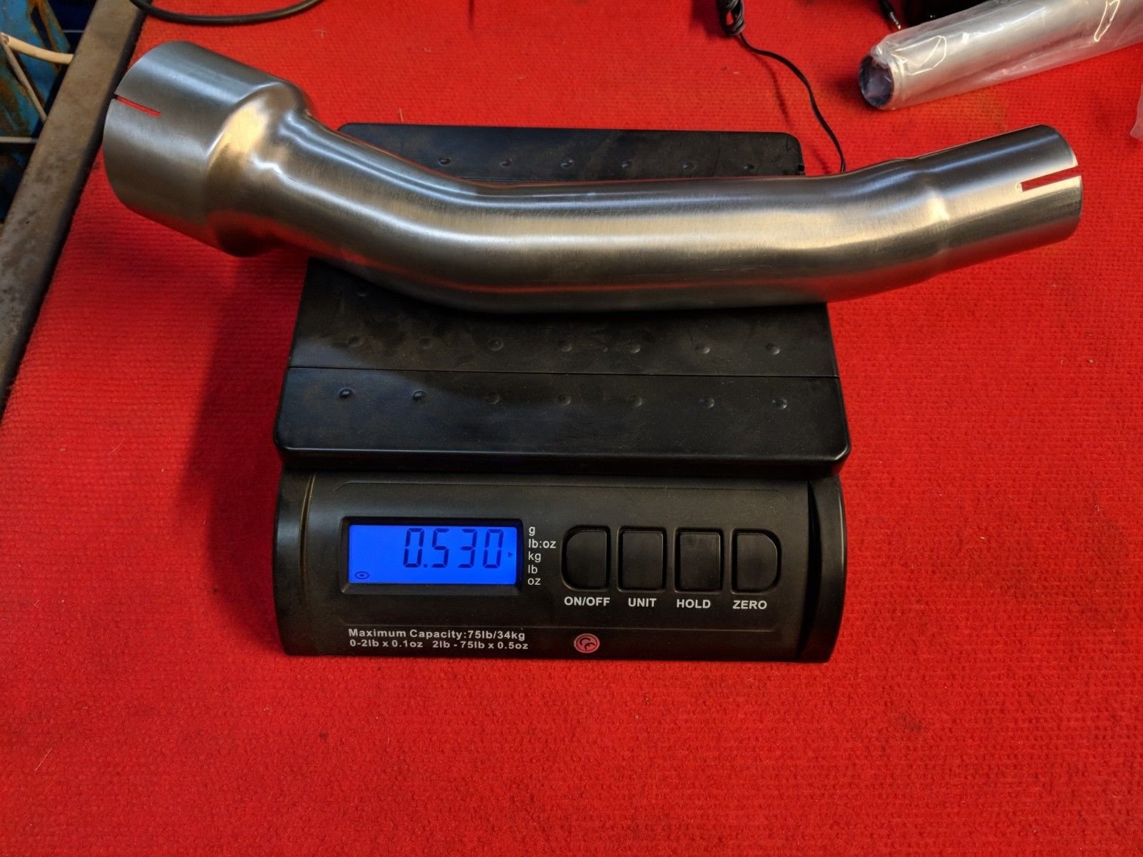 s l1600 20 Kawasaki ZR900RS Cafe 2022' Stainless De-cat exhaust pipe C/W clamp & shield brackets kawasaki z900 rs decat pipe side view