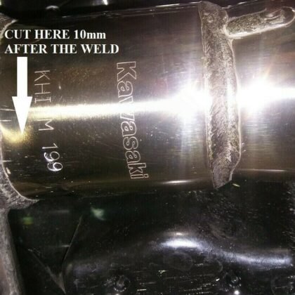 s l1600 21 Kawasaki ZR900RS Cafe 2022' Stainless De-cat exhaust pipe C/W clamp & shield brackets kawasaki z900 rs decat pipe detail