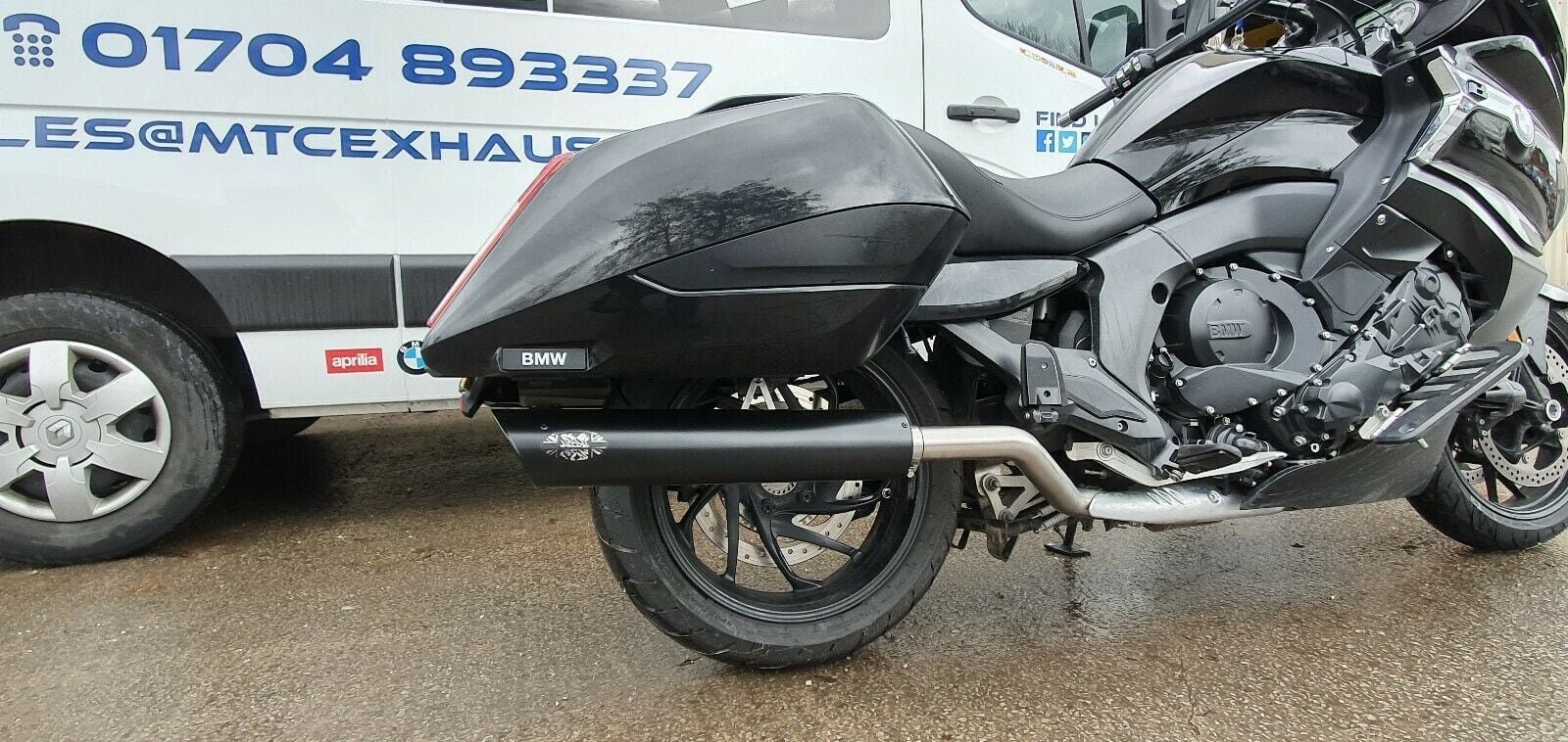 BMW K1600B Bagger GTA 2016-2020 Black, Slash cut Performance Exhausts Mufflers bmw k1600b bagger gta 2016-2020 black view