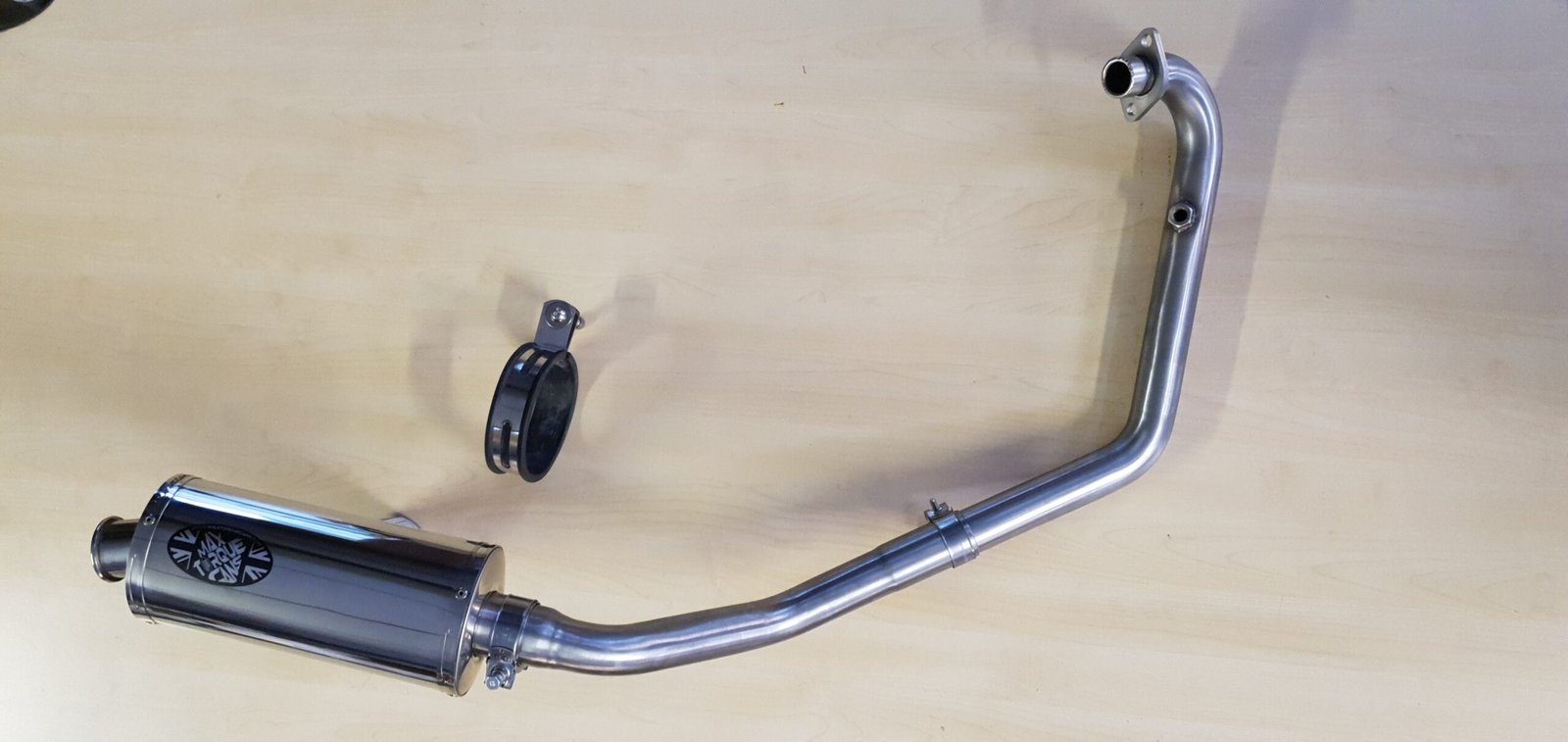 Benelli BN125 Exhaust system and rear silencer by Quill Performance Exhausts UK (2) benelli bn125 exhaust - Benelli BN125 De-Cat Down-Pipe header & Exhaust UK Made