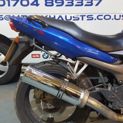 Kawasaki ZR750 Motorbike exhaust by Quill Performance Exhausts North Shoebury Kawasaki ZR-7 , ZR-7S, ZR750 1999 - 2005 kawasaki zr-7 angle view