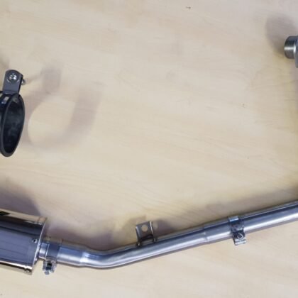 Yamaha YZF R125 Exhaust system and silencer by Quill Performance Exhausts UK (2) Yamaha YZF-R125 full stainless system and Mini oval exhaust full stainless system view