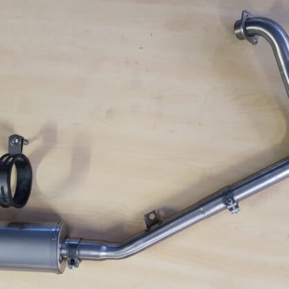 Yamaha YZF R125 Exhaust system and silencer by Quill Performance Exhausts UK (3) Yamaha YZF-R125 full stainless system and Mini oval exhaust full stainless system view