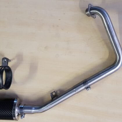 Yamaha YZF R125 Exhaust system and silencer by Quill Performance Exhausts UK (4) Yamaha YZF-R125 full stainless system and Mini oval exhaust full stainless system view