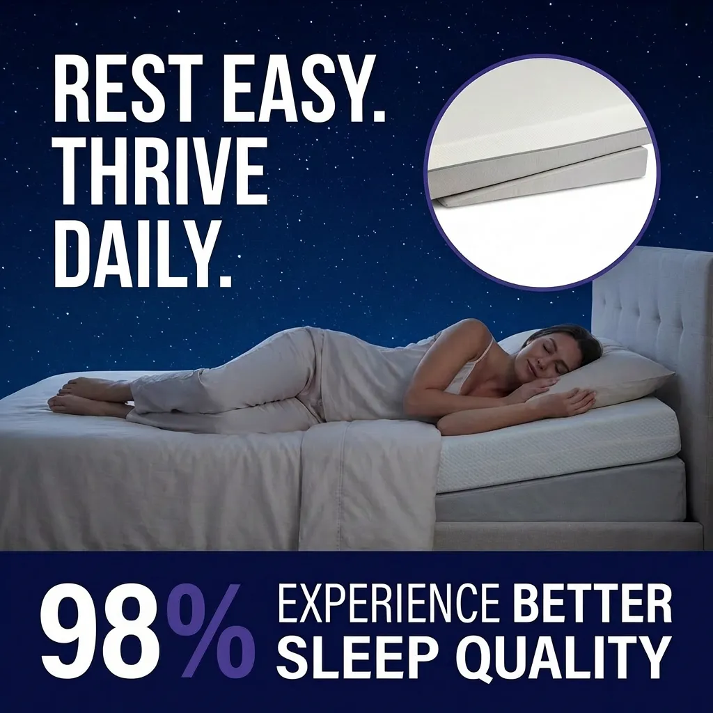 Luxury mattress with under-mattress wedge showing gentle incline