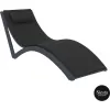 outdoor polypropylene slim sunlounger pillow cushion darkgrey black front side 1
