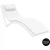 outdoor polypropylene slim sunlounger pillow cushion white white front side