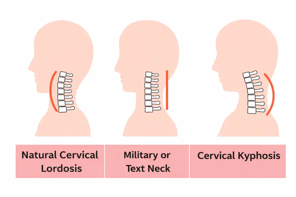 Loss of cervical lordosis can occur gradually over time or develop after injury.