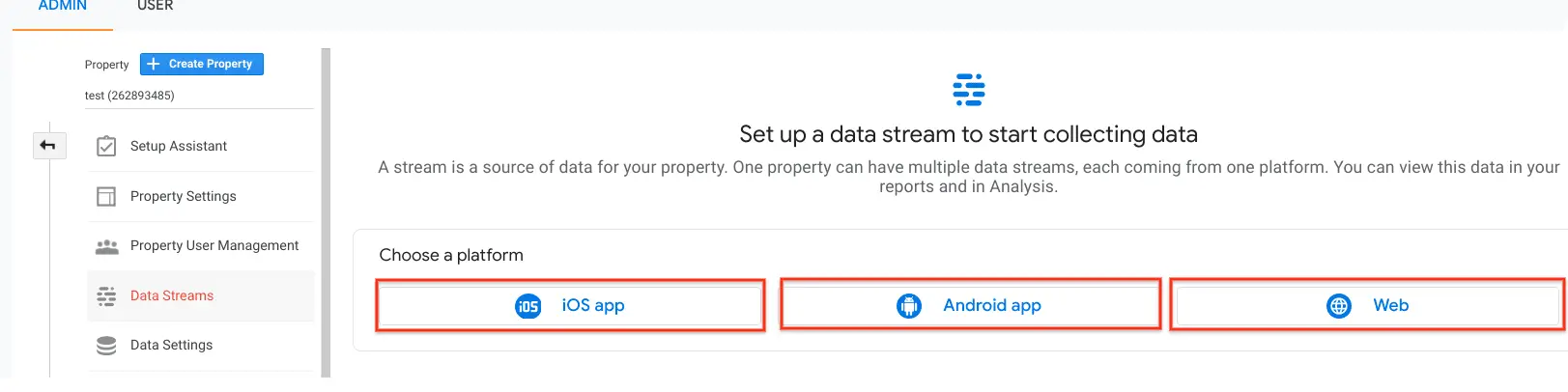 Unlocking Insights with Google Analytics 4: A Comprehensive Guide 11 Screenshot of how to set up a data stream