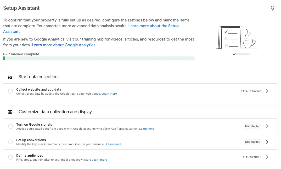 Unlocking Insights with Google Analytics 4: A Comprehensive Guide 10 Screenshot of Setup Assistant