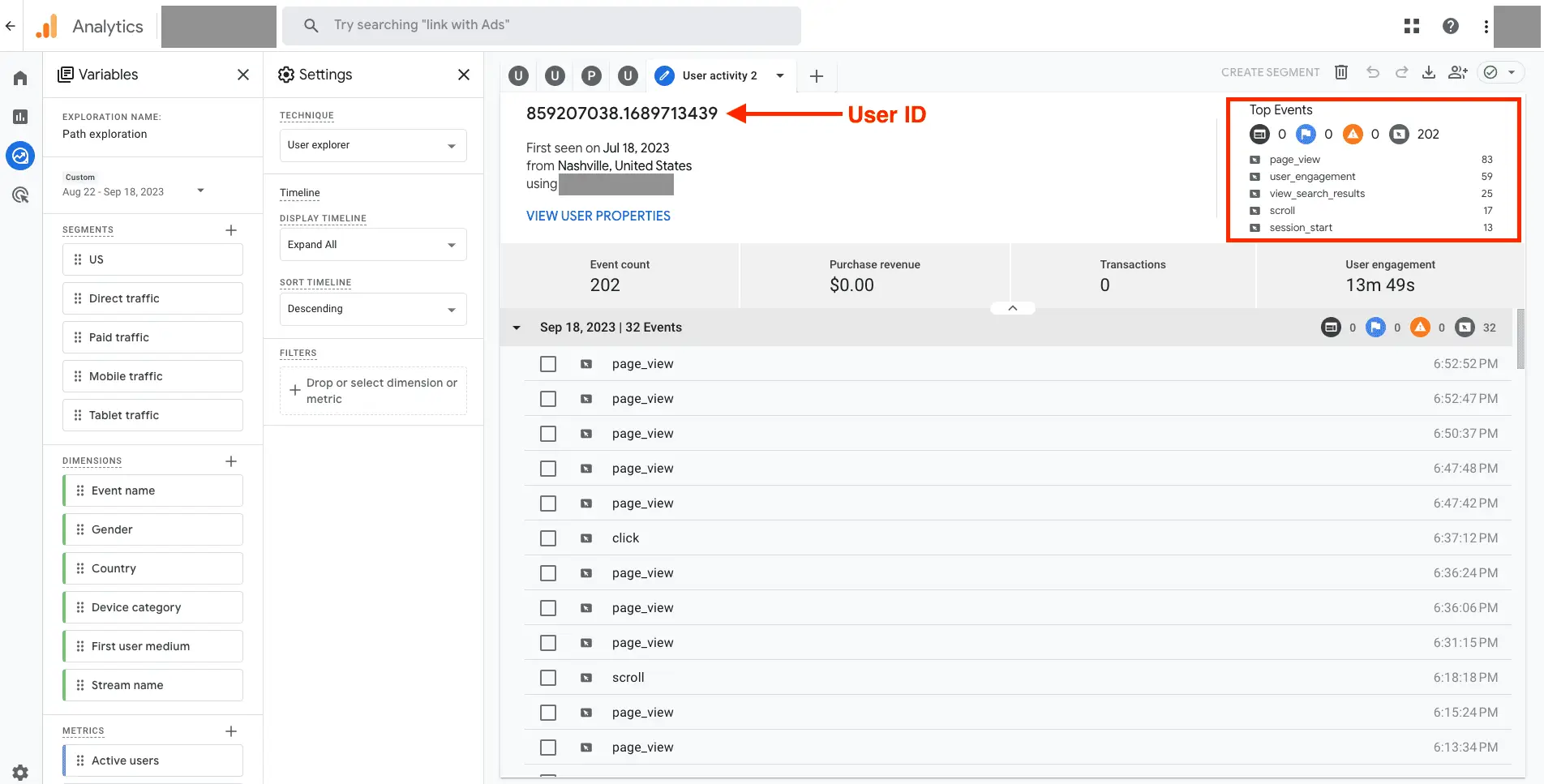 Unlocking Insights with Google Analytics 4: A Comprehensive Guide 4 Screenshot of User ID in GA4