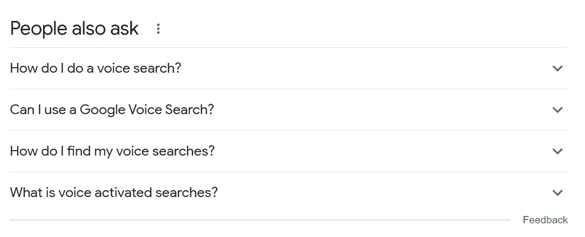 People also ask section