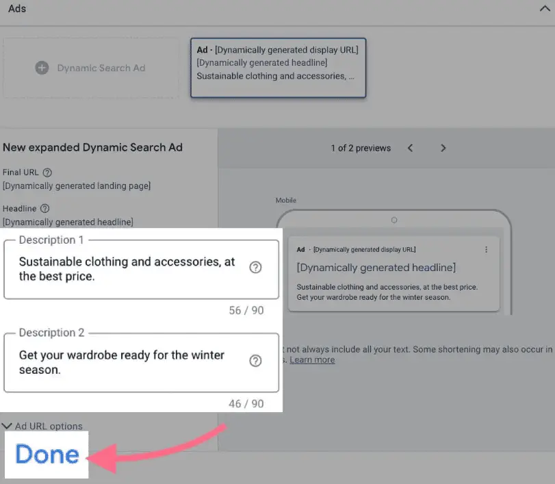 Dynamic Search Ads: Everything You Need To Know In 2024 5 dynamic search ads - enter compelling descriptions