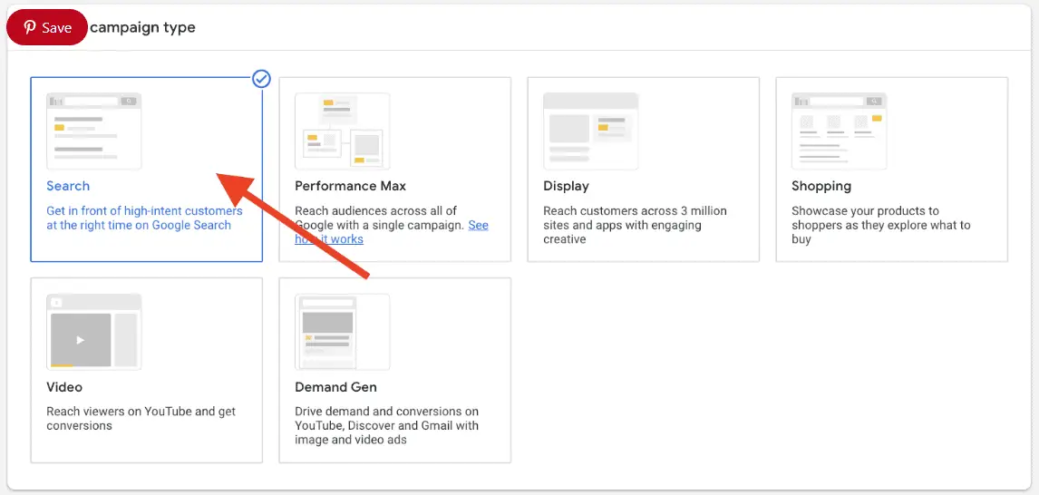Unlocking the Power of PCP Marketing 3 Screenshot of setting up a search ad.