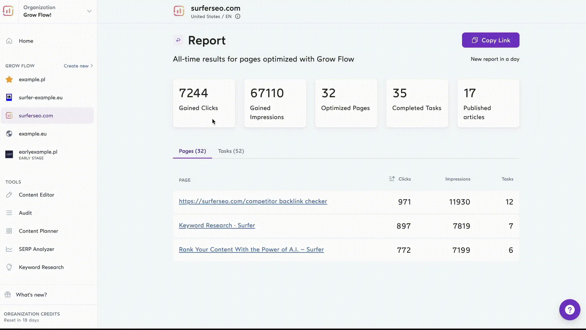 How to Choose the Right SEO Strategies for Bloggers: 9 Tips and Tricks 2 Snapshot of Surfer SEO’s report.