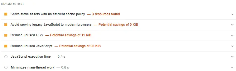 SaaS SEO Strategy: How To Rise Above Competition In 2025 12 SaaS SEO Strategy - Google PageSpeed Insights Diagnostics