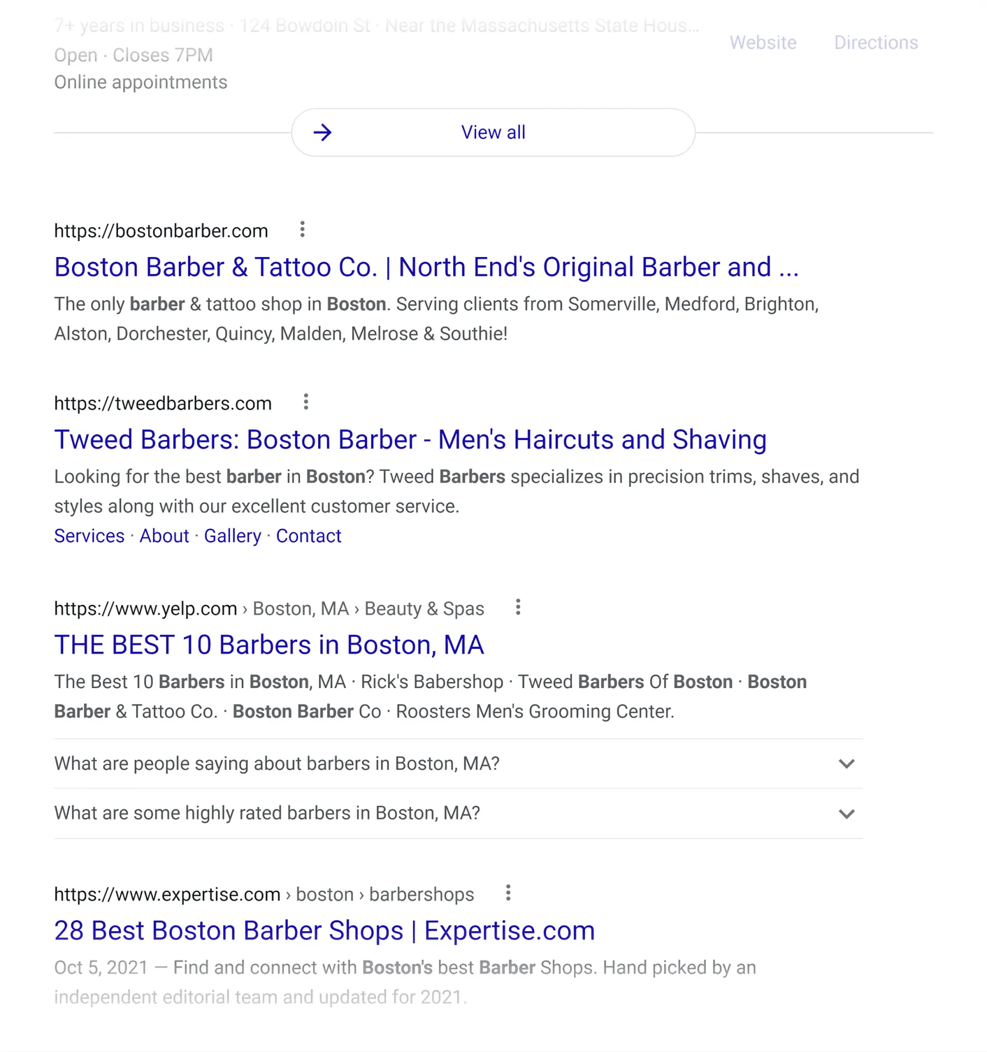 TravelSmart Airlines: SEO Optimization Case Study 7 Google SERP – Normal results under map pack