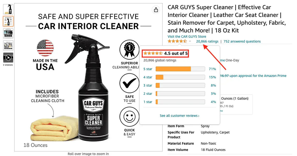 Dealing With Bad Online Store Reviews? 5 Ways to Turn Them Into Advantages 1 Steering wheel cleaner with 21,000 customer reviews.