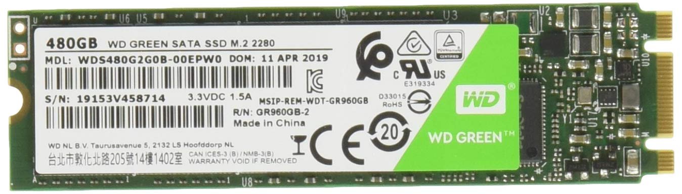 Original WD Green 480GB SATA M.2 2280 SSD WDS480G2G0B