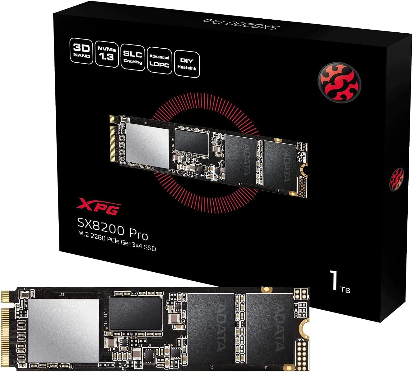 Original ADATA XPG 1TB SX8200 Pro PCIe Gen3x4 M.2 2280 SSD ASX8200PNP 1TT C