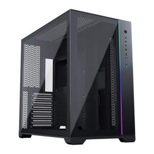 Best PHANTEKS Metallic Gear Neo Qube Black Tempered Glass Steel E ATX Mid Tower Desktop Chassis MG NE620Q_DBK01