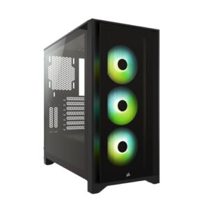 Original Corsair iCUE 4000X RGB Tempered Glass Mid Tower ATX Black Cabinet CC 9011204 WW