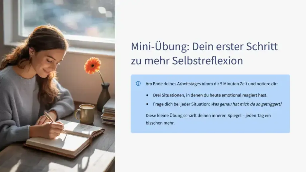 Infografik Mini-Übung für mehr Selbstreflexion