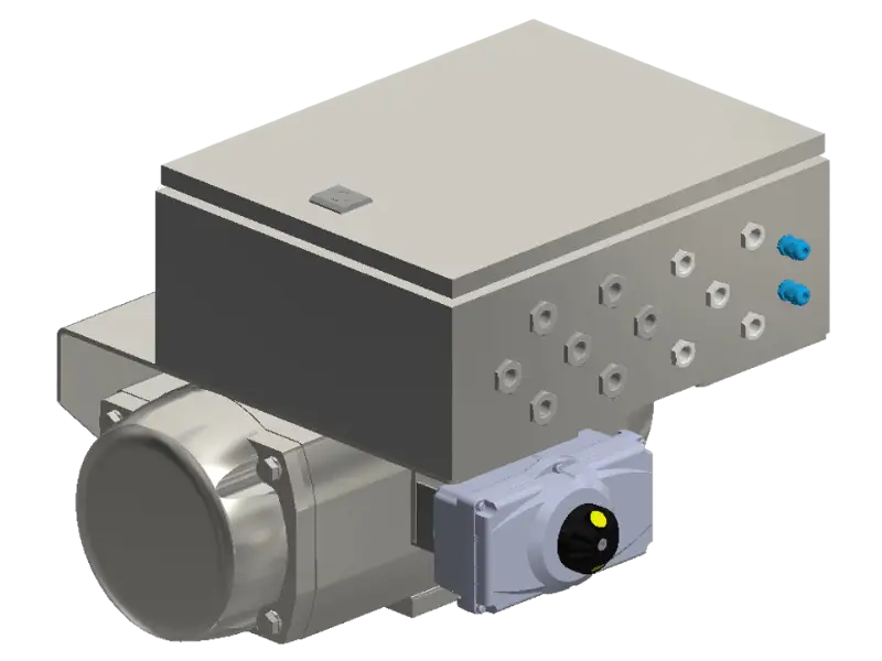 Ball segment valve control box