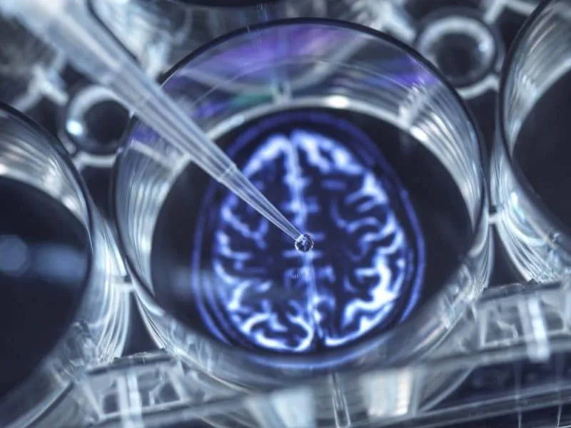 Pipetting potential cure for brain disorders into a multi well plate