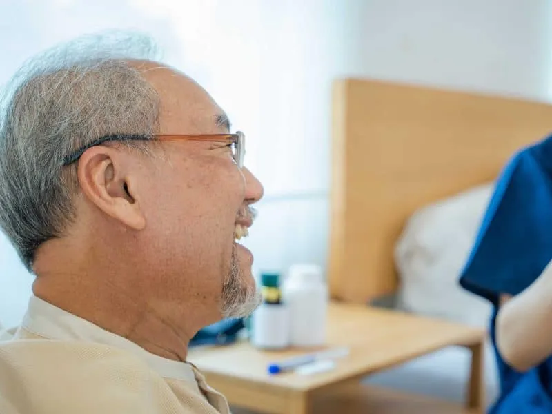 close up of old man smiling