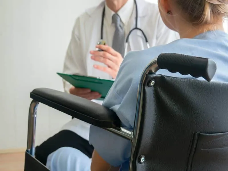Doctor check up and discuss with patient in clinic or doctor talk with women patient in hospital