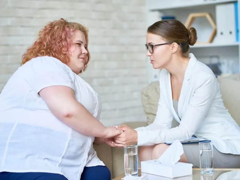 Obese young Woman in Psychotherapy Session