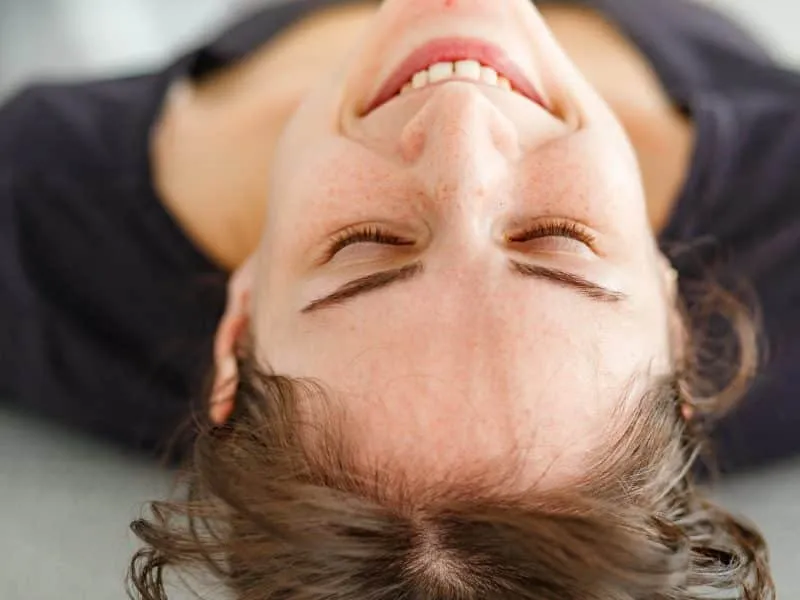 woman lying down for rest