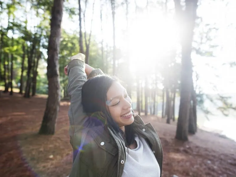 Girl Enjoying Freedom Outdoors Concept