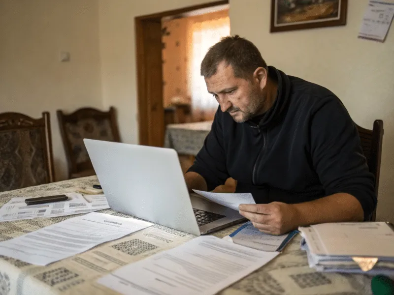 -man-gathering-required-documents-