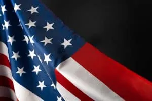 Vintage American flag on a chalkboard with space for text