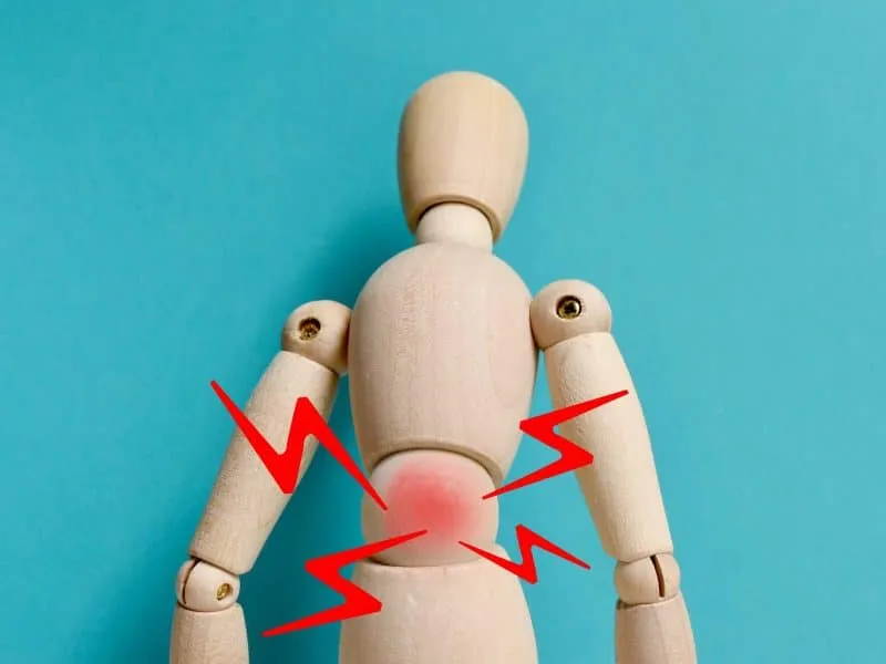 wood doll with back pain concept