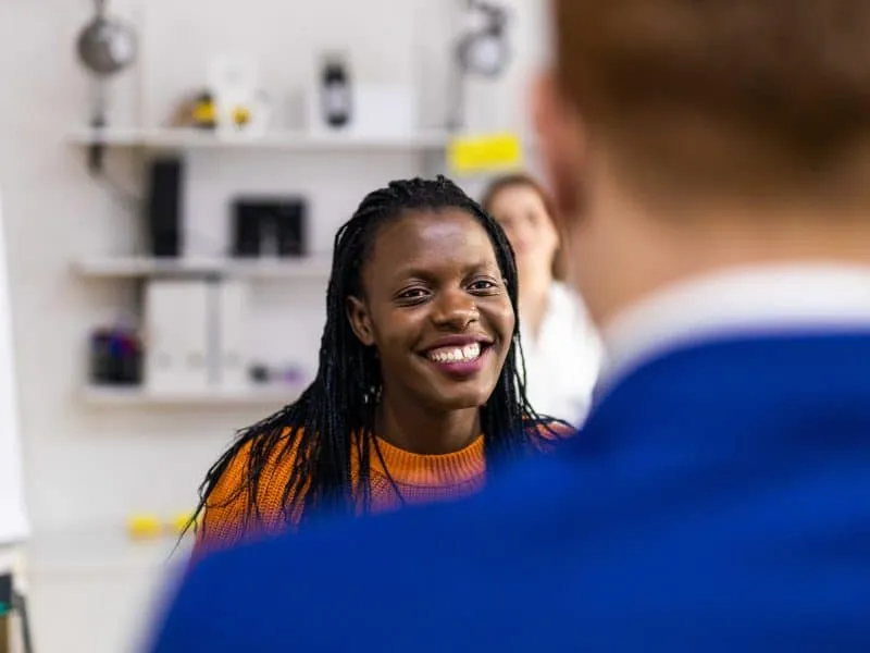 person talking to a professional