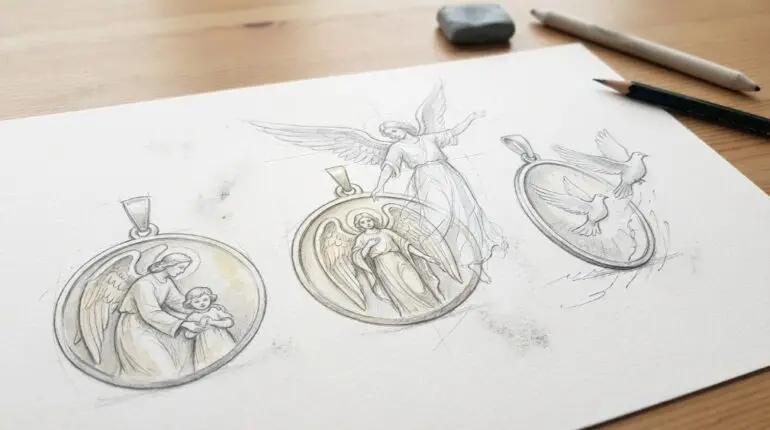 Le motif d’ange sur une médaille de baptême : sa symbolique et pourquoi l’offrir
