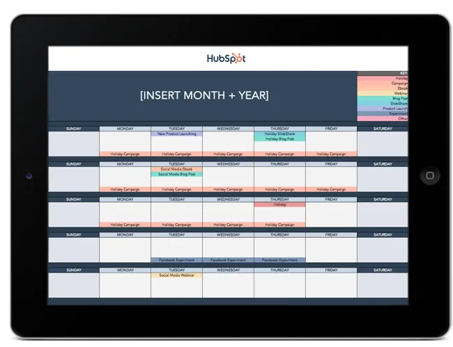 HubSpot's content calendar