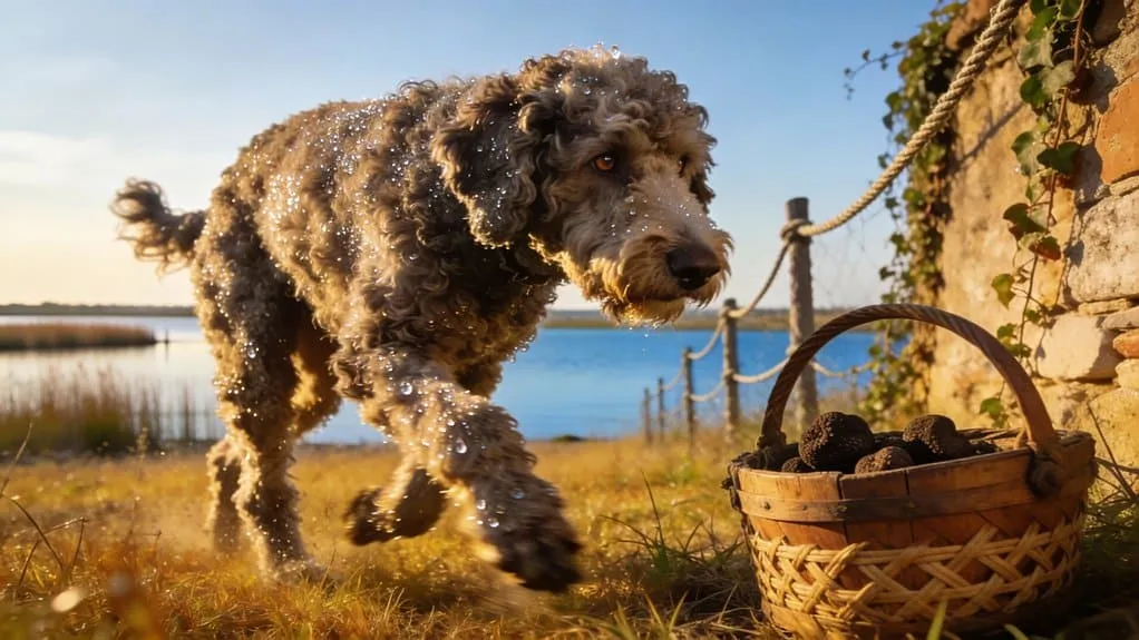 Lieve hond speelt in de natuur bij woefkesranch.