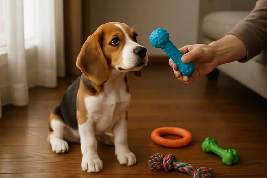 guide beagle chewing behavior