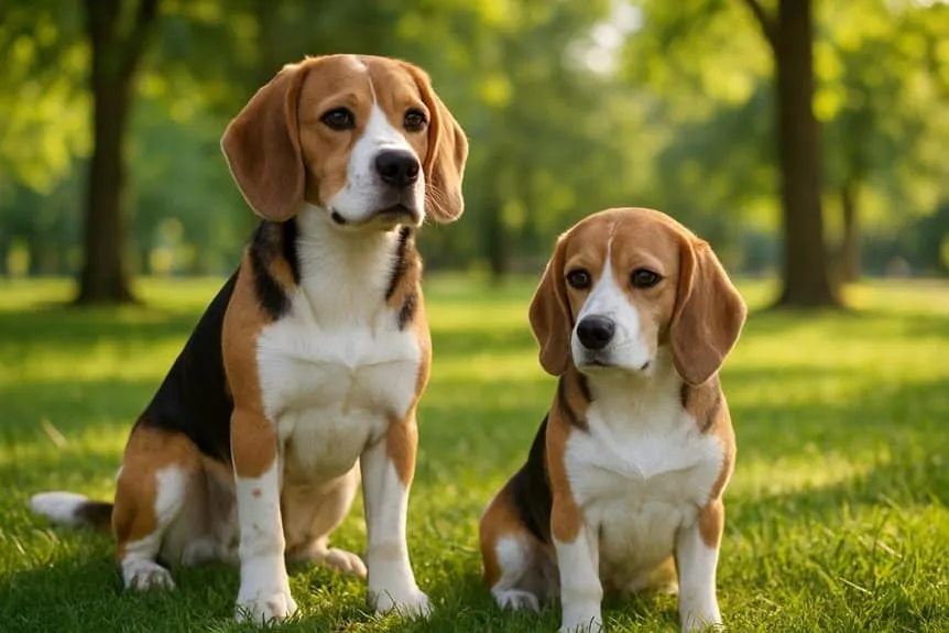male beagles relaxed females energetic