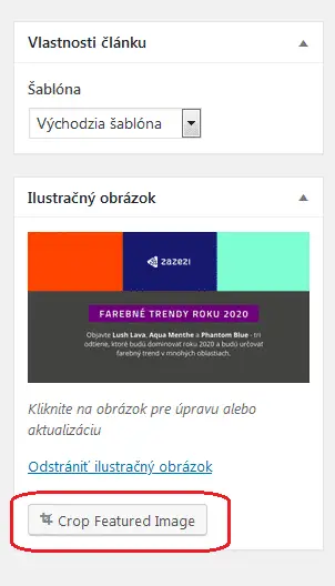 Obrázok č. 8 - Plugin Crop-Thumbnails a nadstavenia obrázkov priamo vo wordpresse.