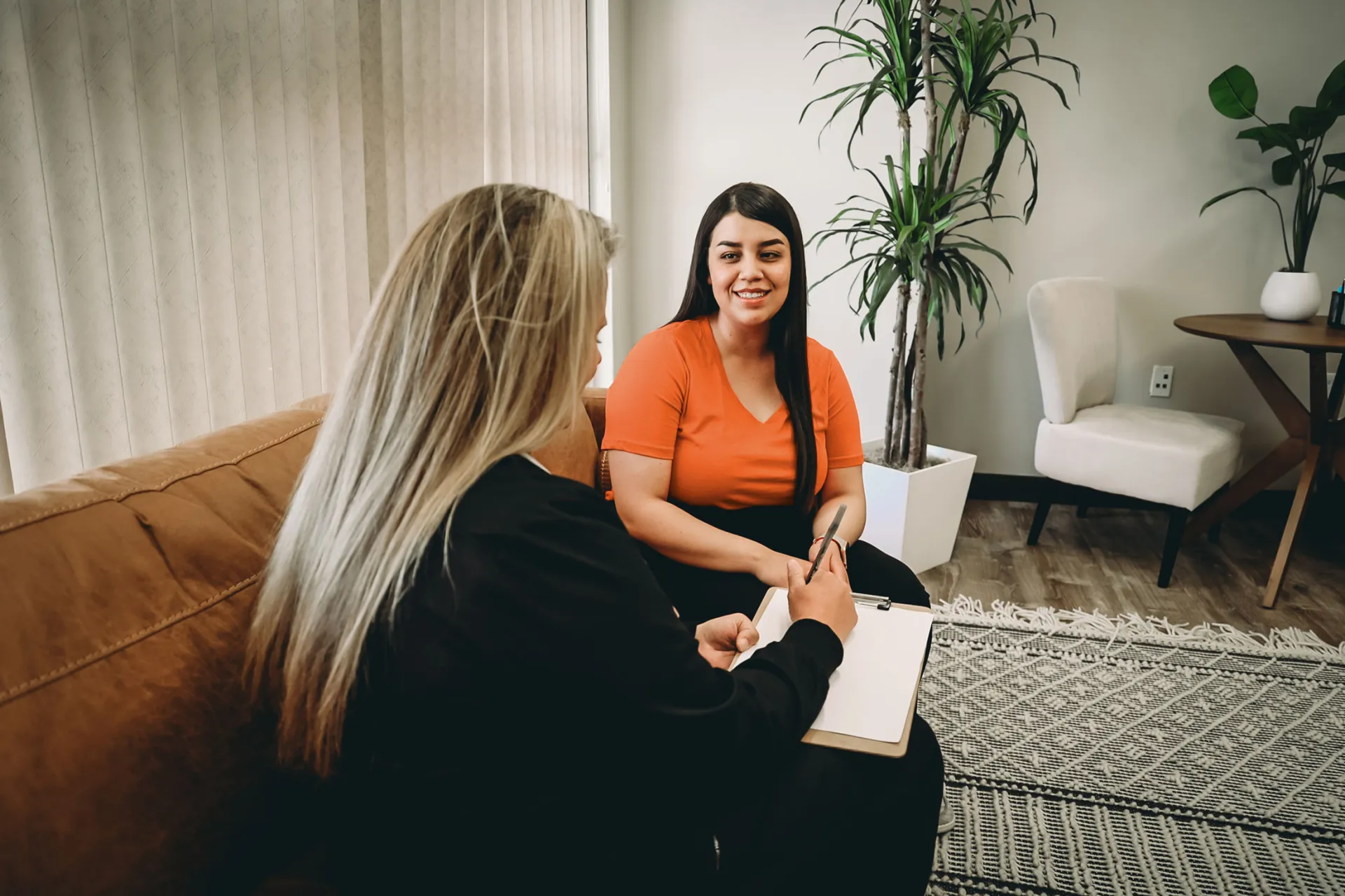 Woman receiving counseling